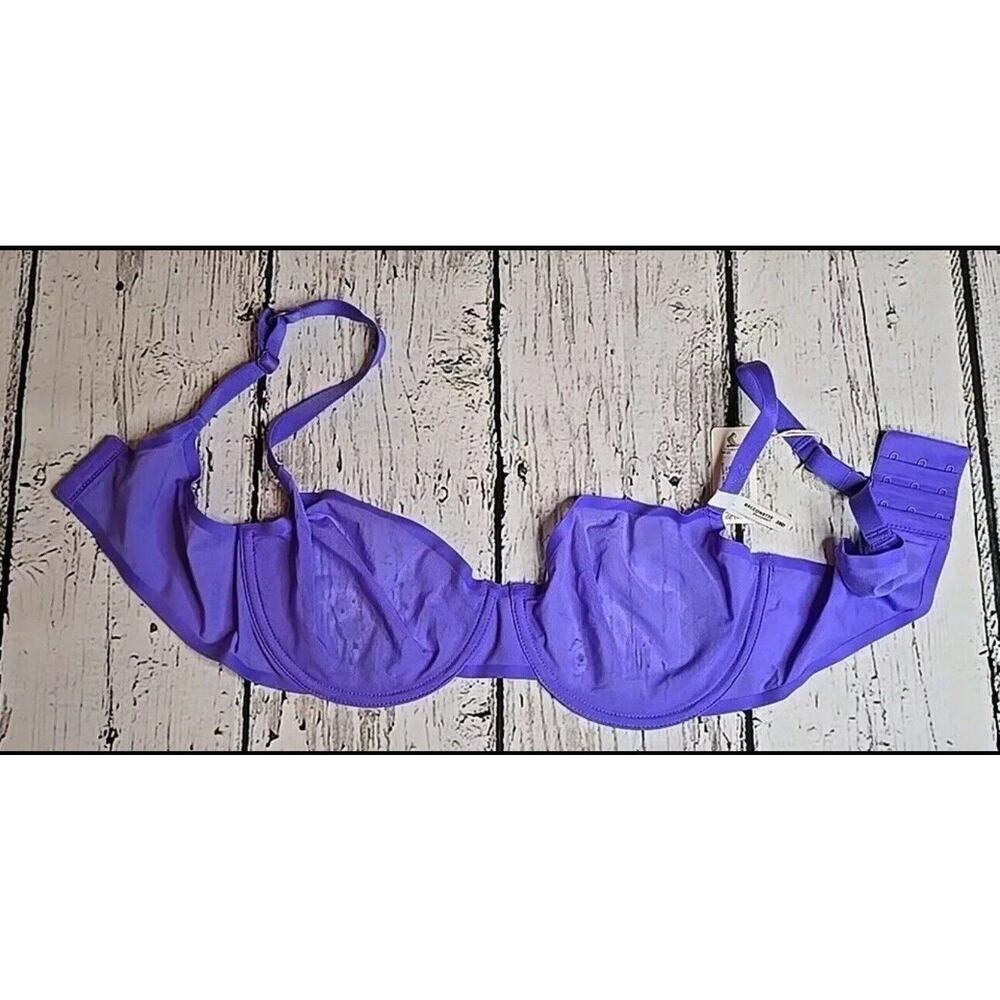 Aerie Smoothez Microfiber Unlined Balconette Bra Purple 32D Underwire NWT 1